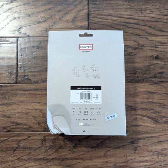 New Hunter boot socks Half Cardigan black tall size medium - Picture 5 of 9